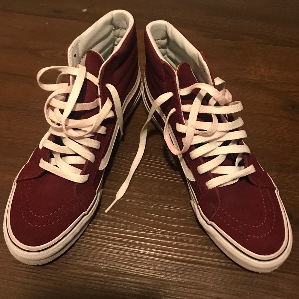 Size 8 high top maroon vans